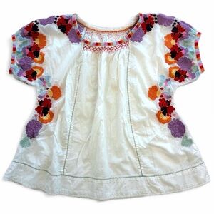 Anthropologie Embroidered Floral Tunic